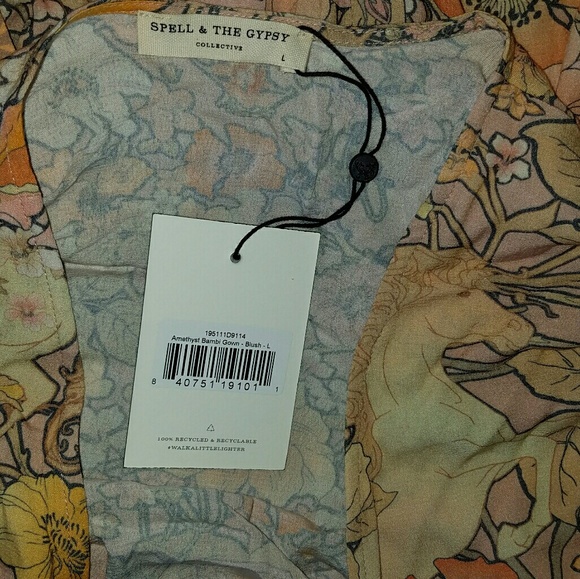 New spell revolve amethyst bambi maxi blush gown L - Picture 7 of 8